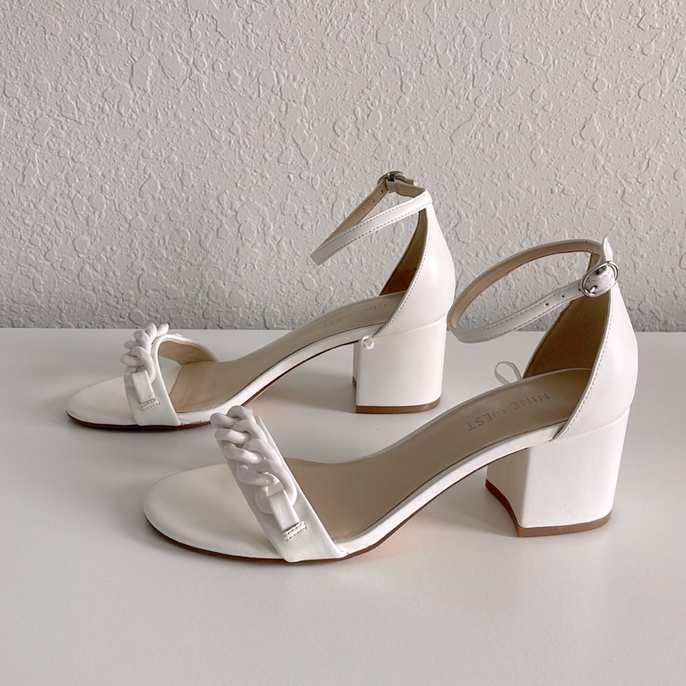 Nine West White Block heels - Picture 2 of 10